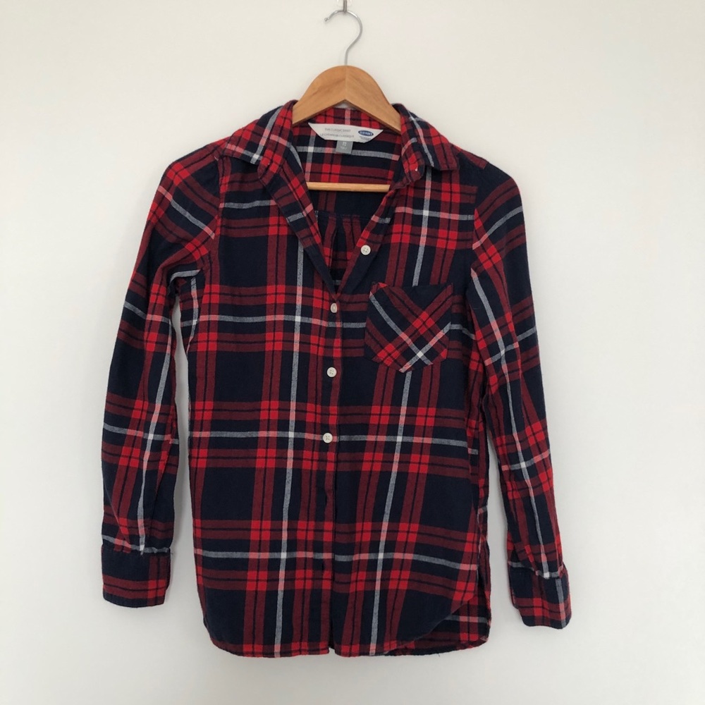 Red & Blue Button Up Flannel